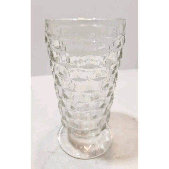 Vintage Clear Whitehall Iced Tea Glasses Cubist 6" Tall Set of 2 - Picture 6 of 11